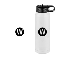 Thumbnail for Personalized Initial Water Bottle (30 oz) - New York Subway W Train - Design View