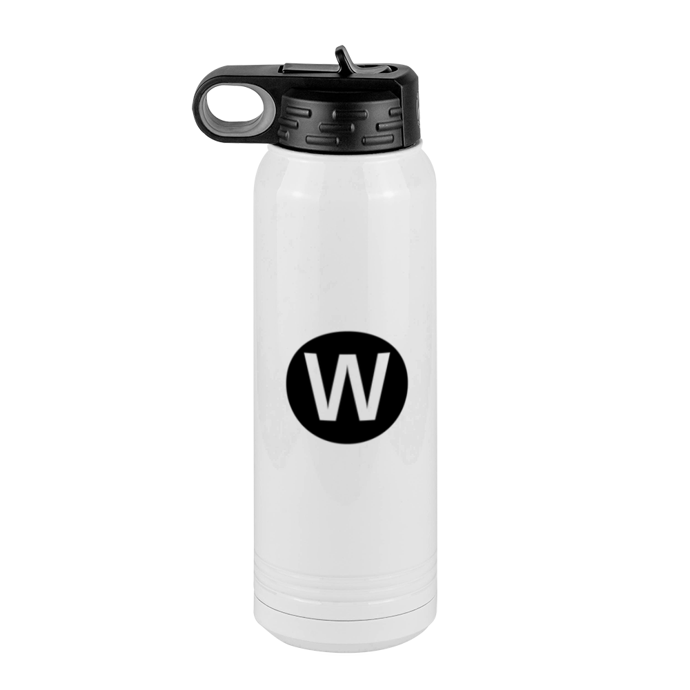 Personalized Initial Water Bottle (30 oz) - New York Subway W Train - Left View