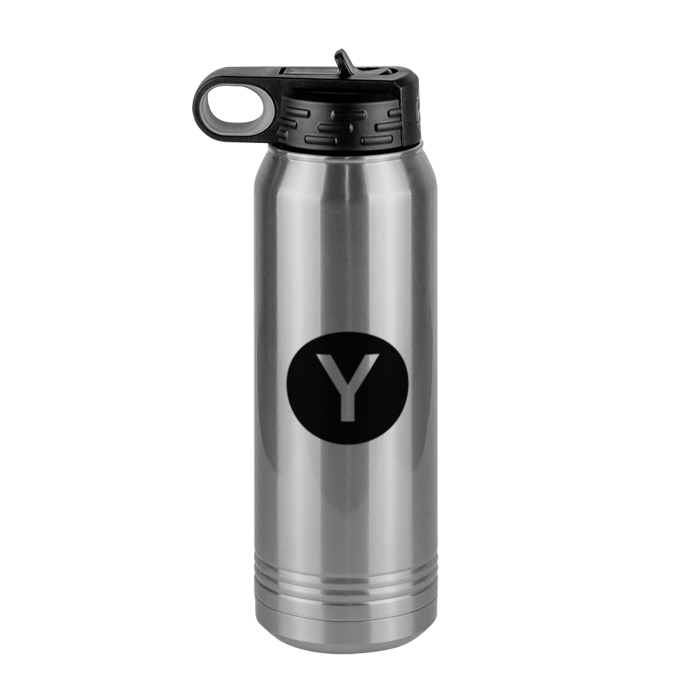 Personalized Initial Water Bottle (30 oz) - New York Subway Y Train - Left View