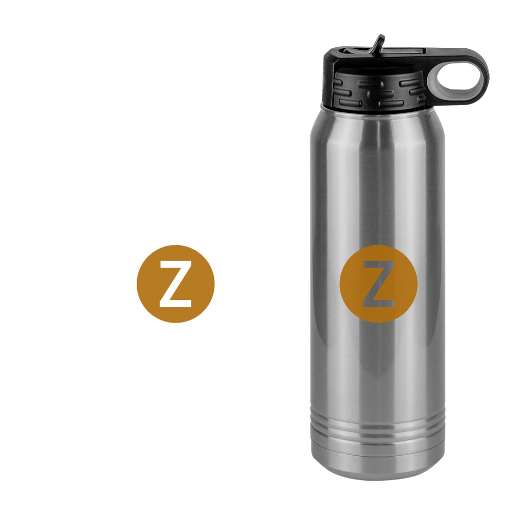 Personalized Initial Water Bottle (30 oz) - New York Subway Z Train - Design View