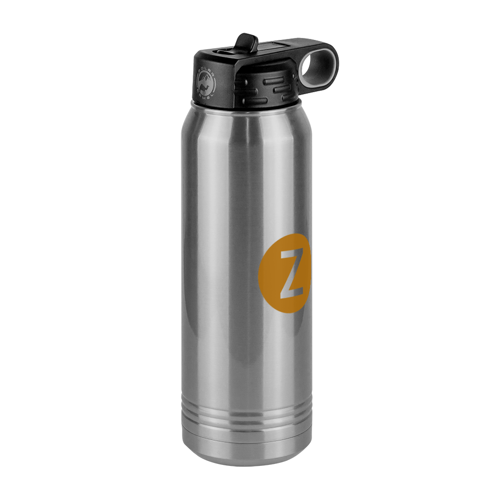 Personalized Initial Water Bottle (30 oz) - New York Subway Z Train - Front Right View