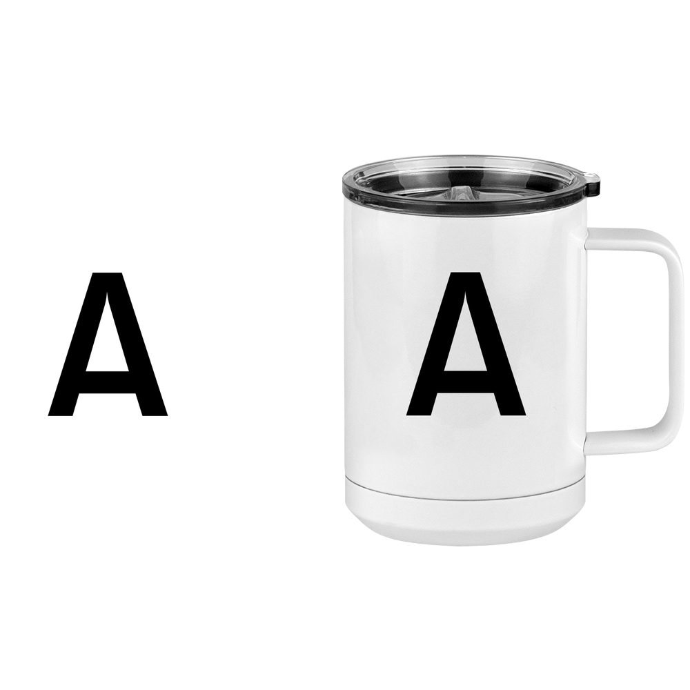 Personalized Initial Coffee Mug Tumbler with Handle (15 oz) - Design View