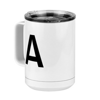 Thumbnail for Personalized Initial Coffee Mug Tumbler with Handle (15 oz) - Front Left View