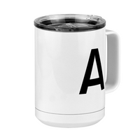 Thumbnail for Personalized Initial Coffee Mug Tumbler with Handle (15 oz) - Front Right View