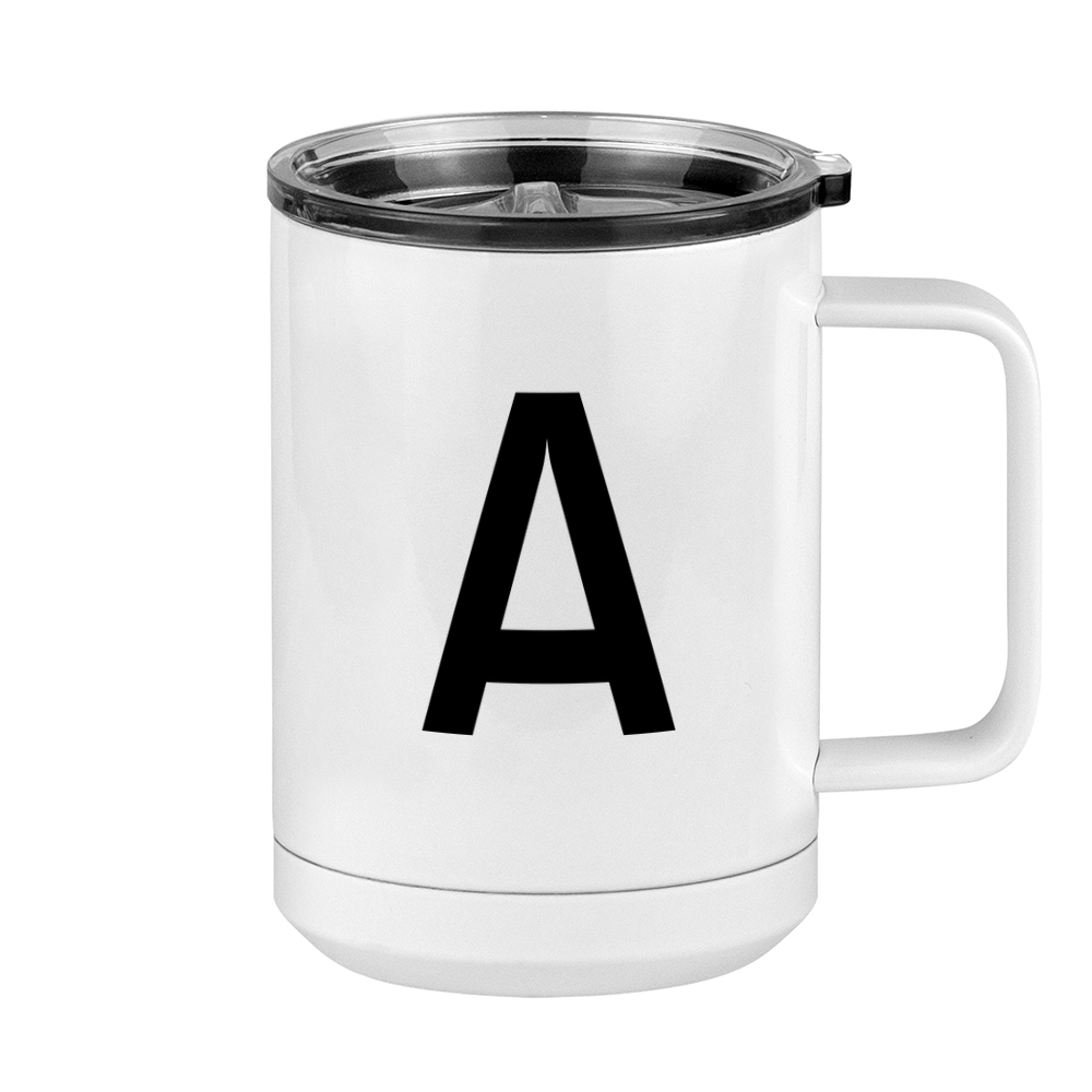 Personalized Initial Coffee Mug Tumbler with Handle (15 oz) - Right View