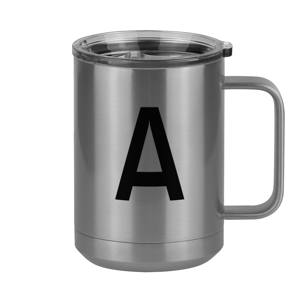 Personalized Initial Coffee Mug Tumbler with Handle (15 oz) - Right View