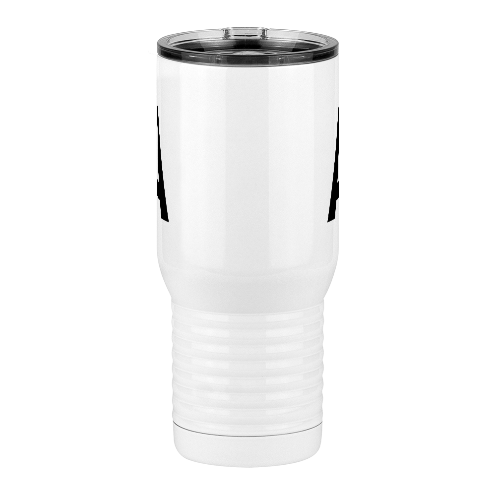 Personalized Initial Travel Coffee Mug Tumbler with Handle (20 oz) - Front View