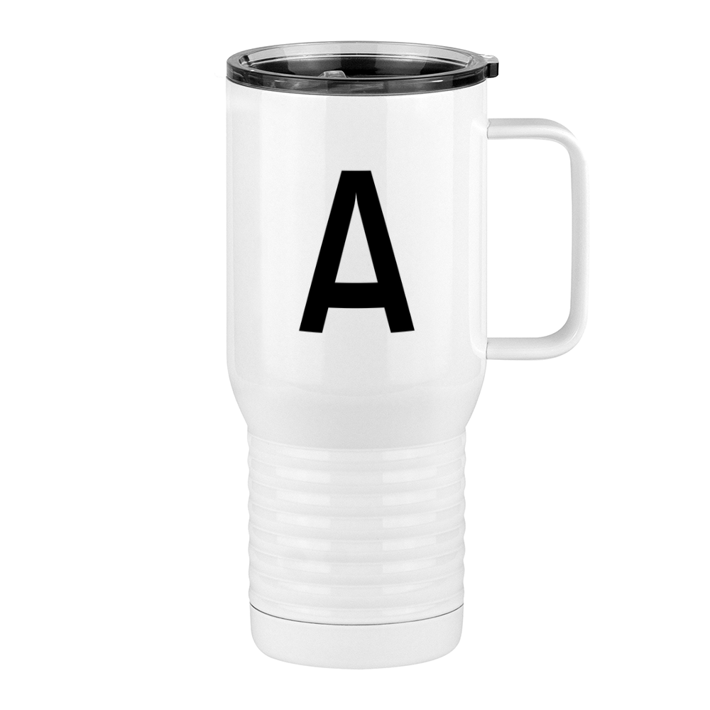 Personalized Initial Travel Coffee Mug Tumbler with Handle (20 oz) - Right View