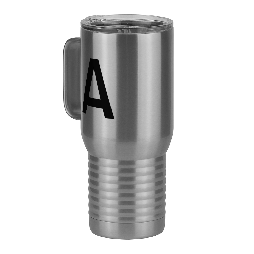 Personalized Initial Travel Coffee Mug Tumbler with Handle (20 oz) - Front Left View