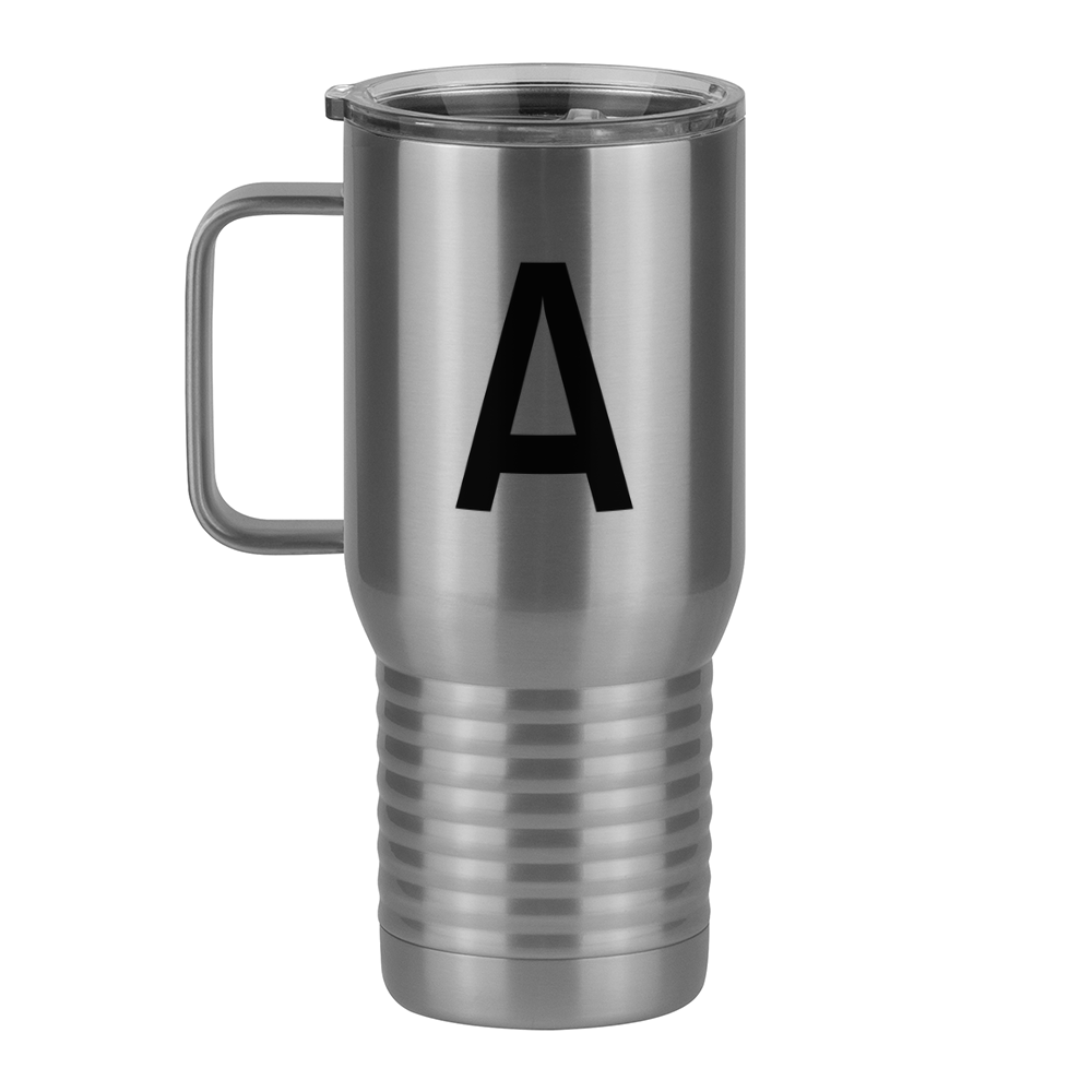 Personalized Initial Travel Coffee Mug Tumbler with Handle (20 oz) - Left View