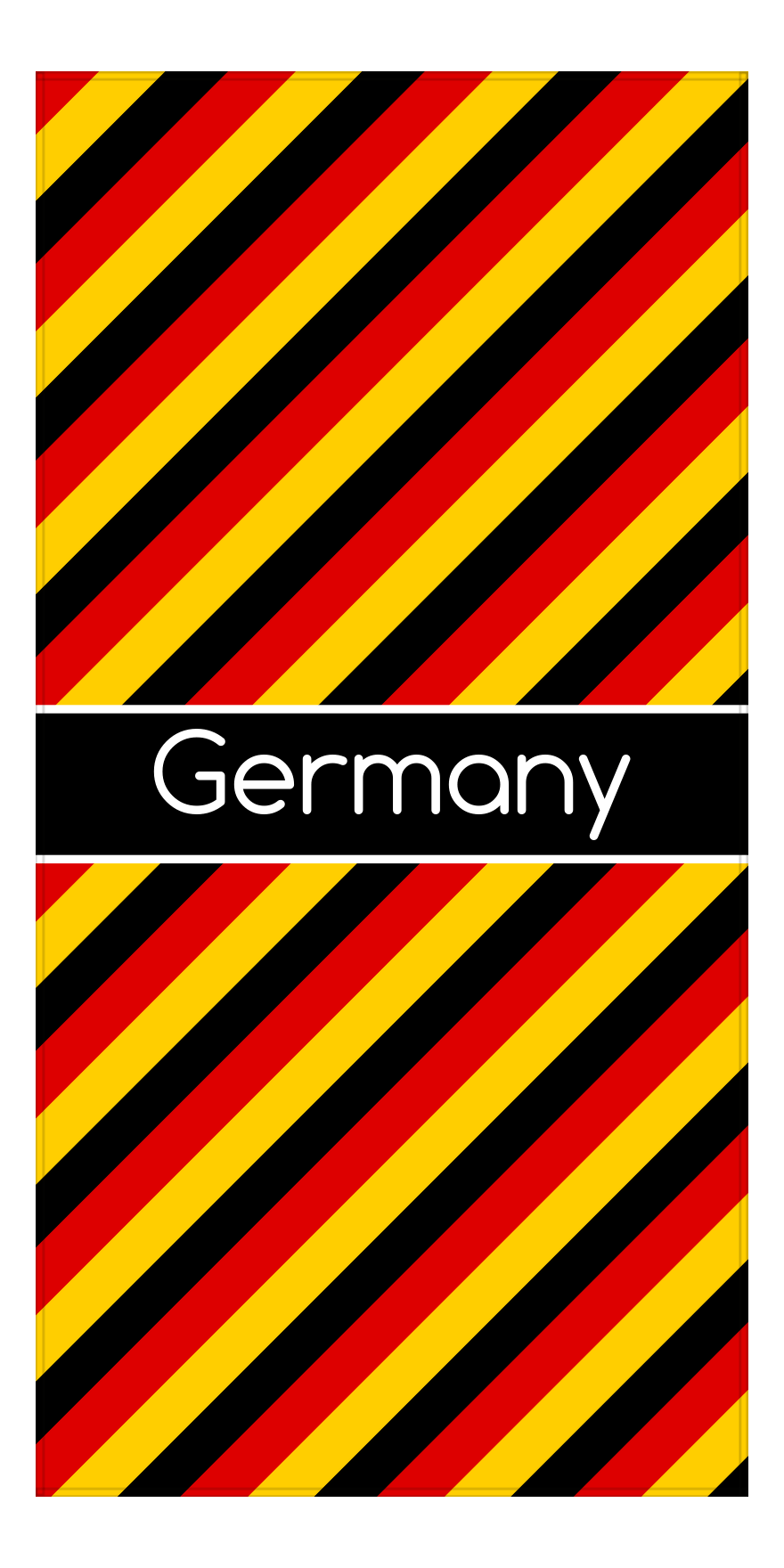Personalized International Stripes Beach Towel - Germany - Middle Text - Front View