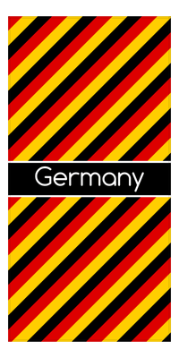 Thumbnail for Personalized International Stripes Beach Towel - Germany - Middle Text - Front View