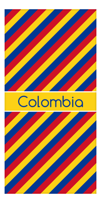 Thumbnail for Personalized International Stripes Beach Towel - Colombia - Middle Text - Front View