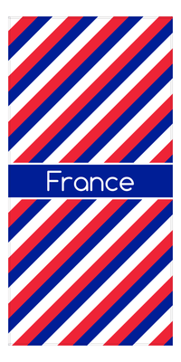 Thumbnail for Personalized International Stripes Beach Towel - France - Middle Text - Front View