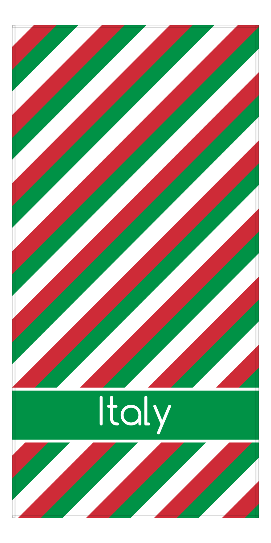 Personalized International Stripes Beach Towel - Italy - Low Text - Front View