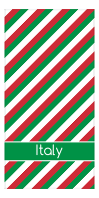 Thumbnail for Personalized International Stripes Beach Towel - Italy - Low Text - Front View