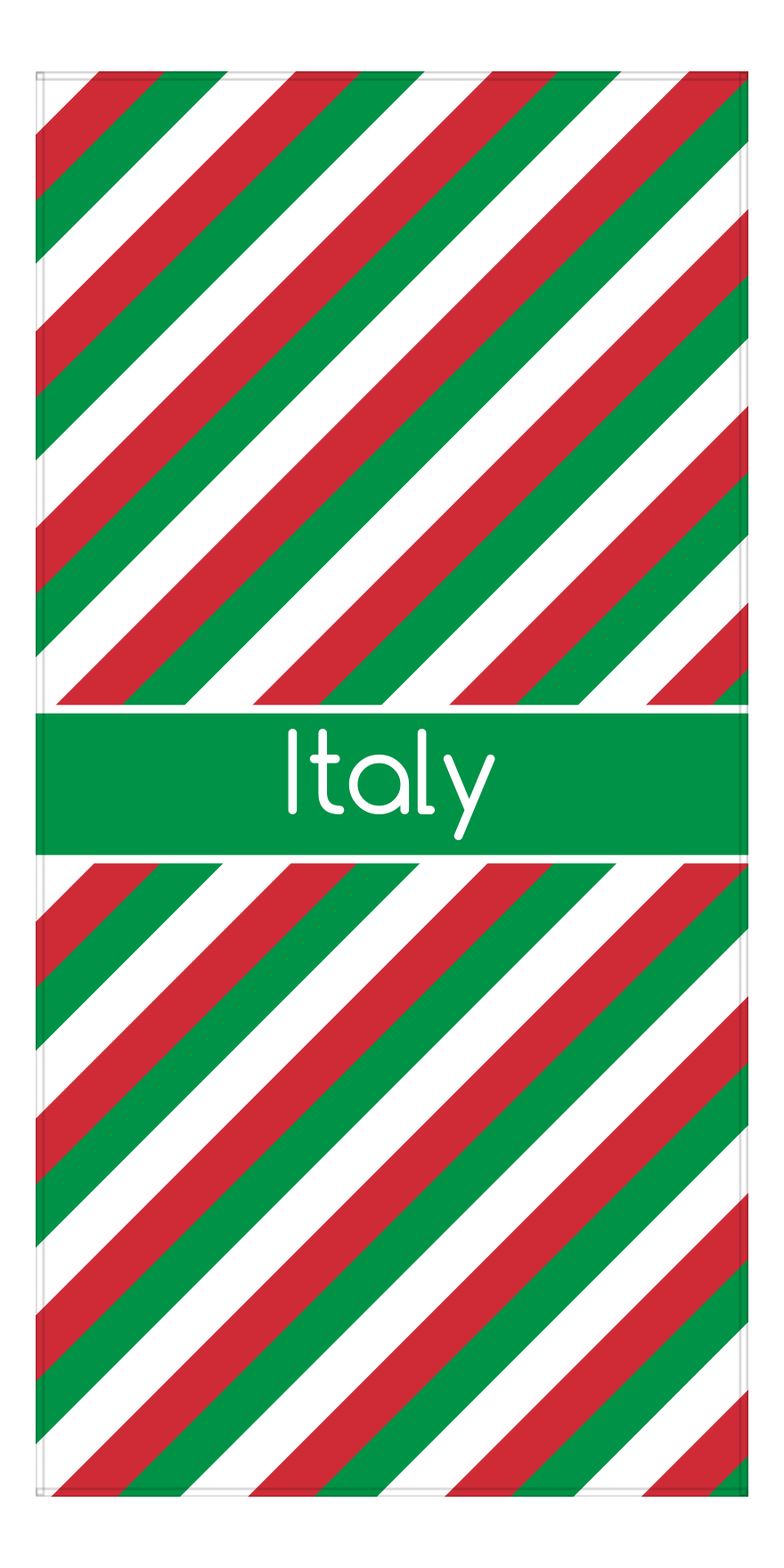 Personalized International Stripes Beach Towel - Italy - Middle Text - Front View