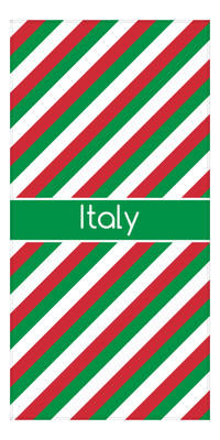 Thumbnail for Personalized International Stripes Beach Towel - Italy - Middle Text - Front View