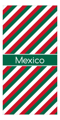 Thumbnail for Personalized International Stripes Beach Towel - Mexico - Middle Text - Front View