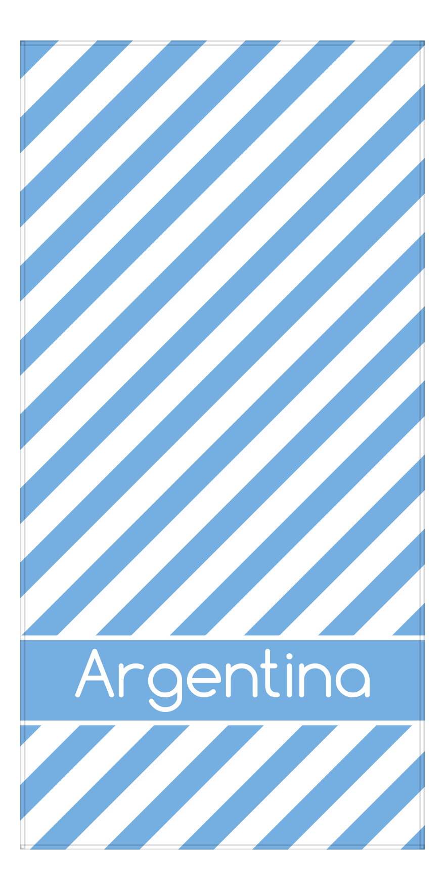 Personalized International Stripes Beach Towel - Argentina - Low Text - Front View