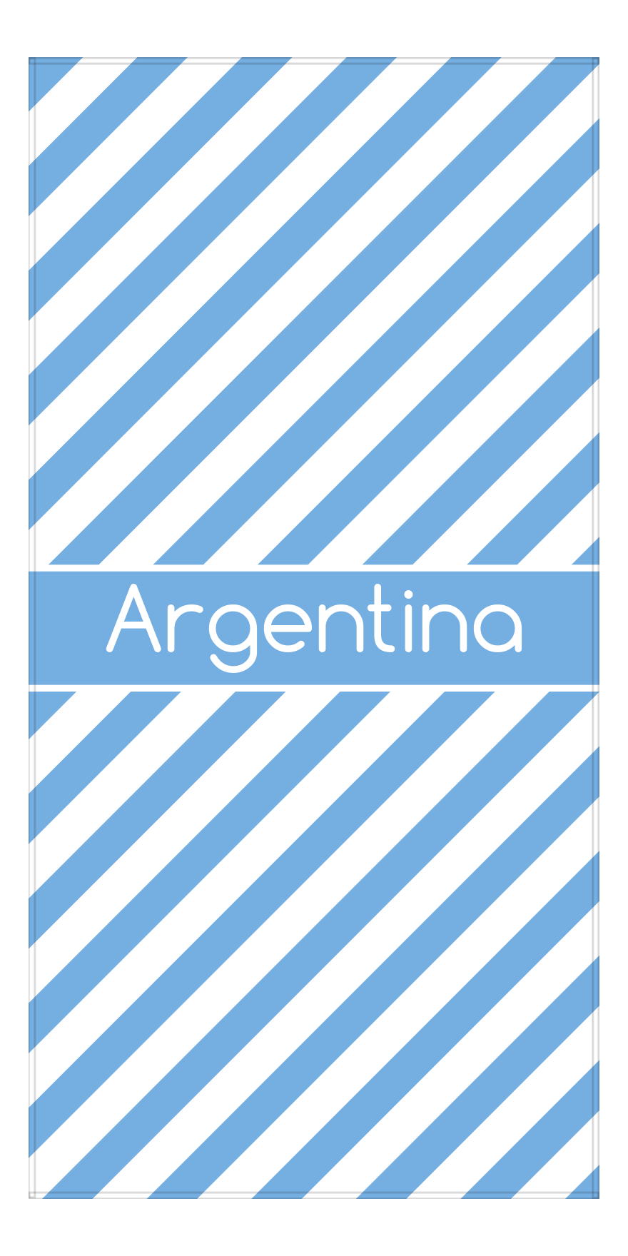 Personalized International Stripes Beach Towel - Argentina - Middle Text - Front View