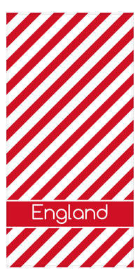Thumbnail for Personalized International Stripes Beach Towel - England - Low Text - Front View
