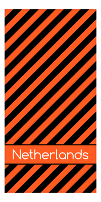 Thumbnail for Personalized International Stripes Beach Towel - Netherlands - Low Text - Front View