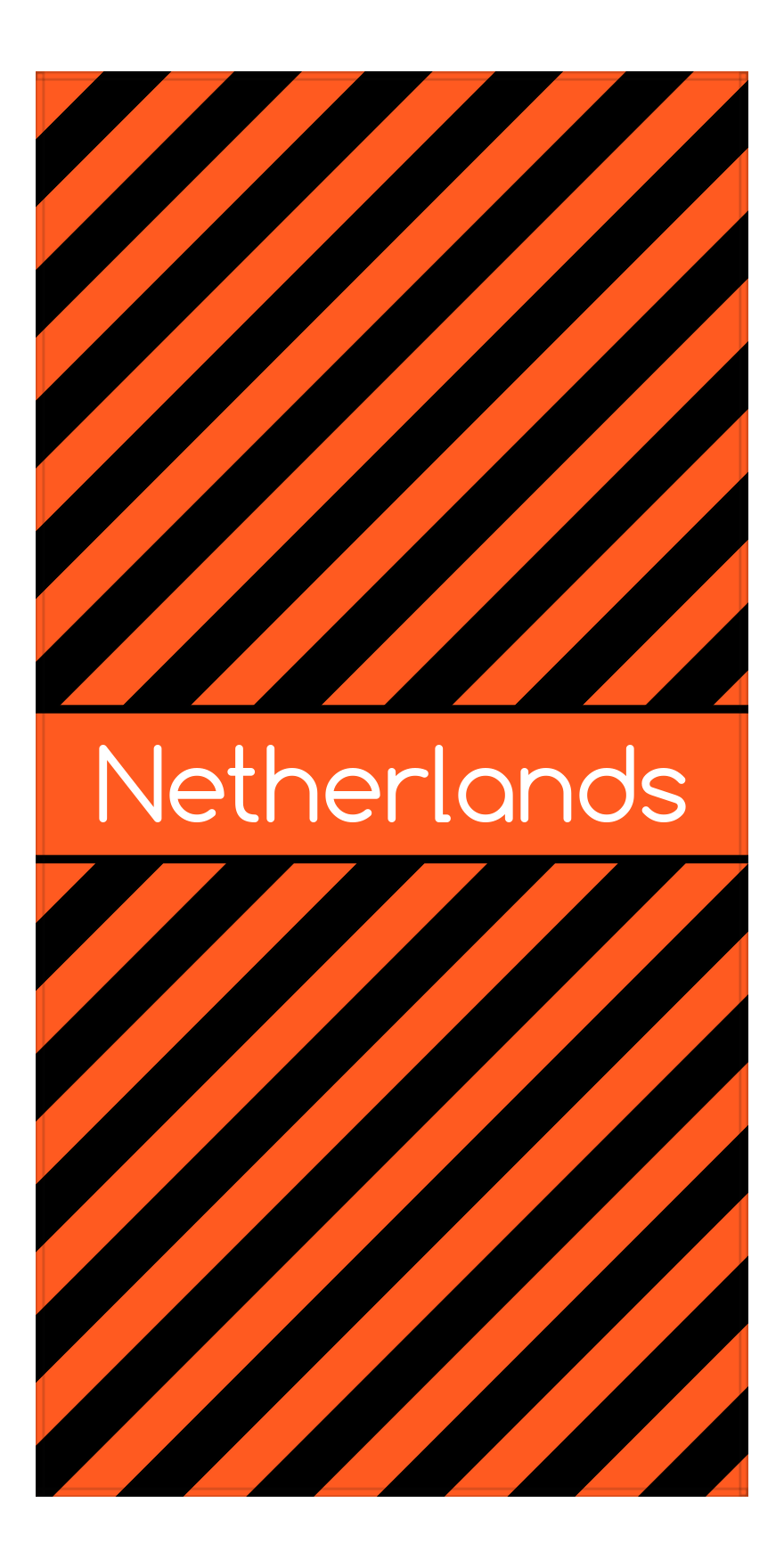 Personalized International Stripes Beach Towel - Netherlands - Middle Text - Front View