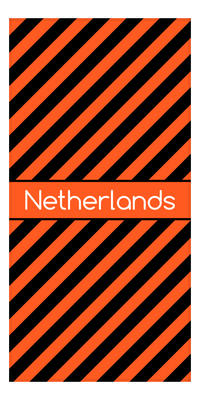 Thumbnail for Personalized International Stripes Beach Towel - Netherlands - Middle Text - Front View