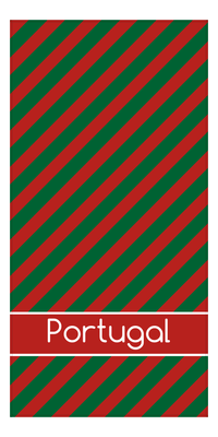 Thumbnail for Personalized International Stripes Beach Towel - Portugal - Low Text - Front View