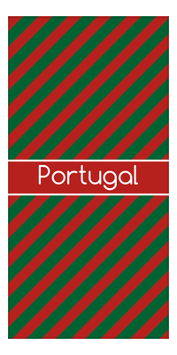 Thumbnail for Personalized International Stripes Beach Towel - Portugal - Middle Text - Front View