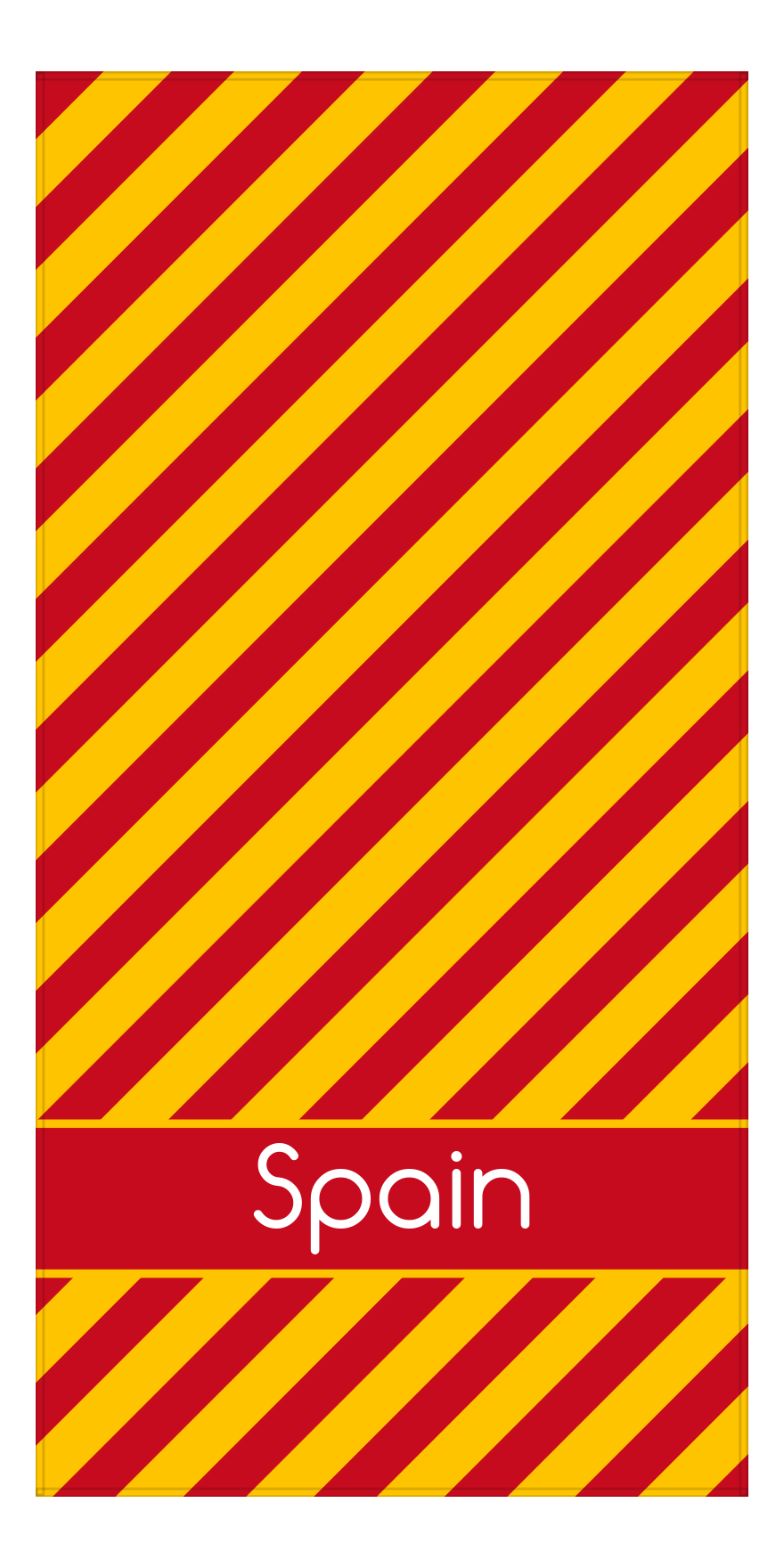 Personalized International Stripes Beach Towel - Spain - Low Text - Front View