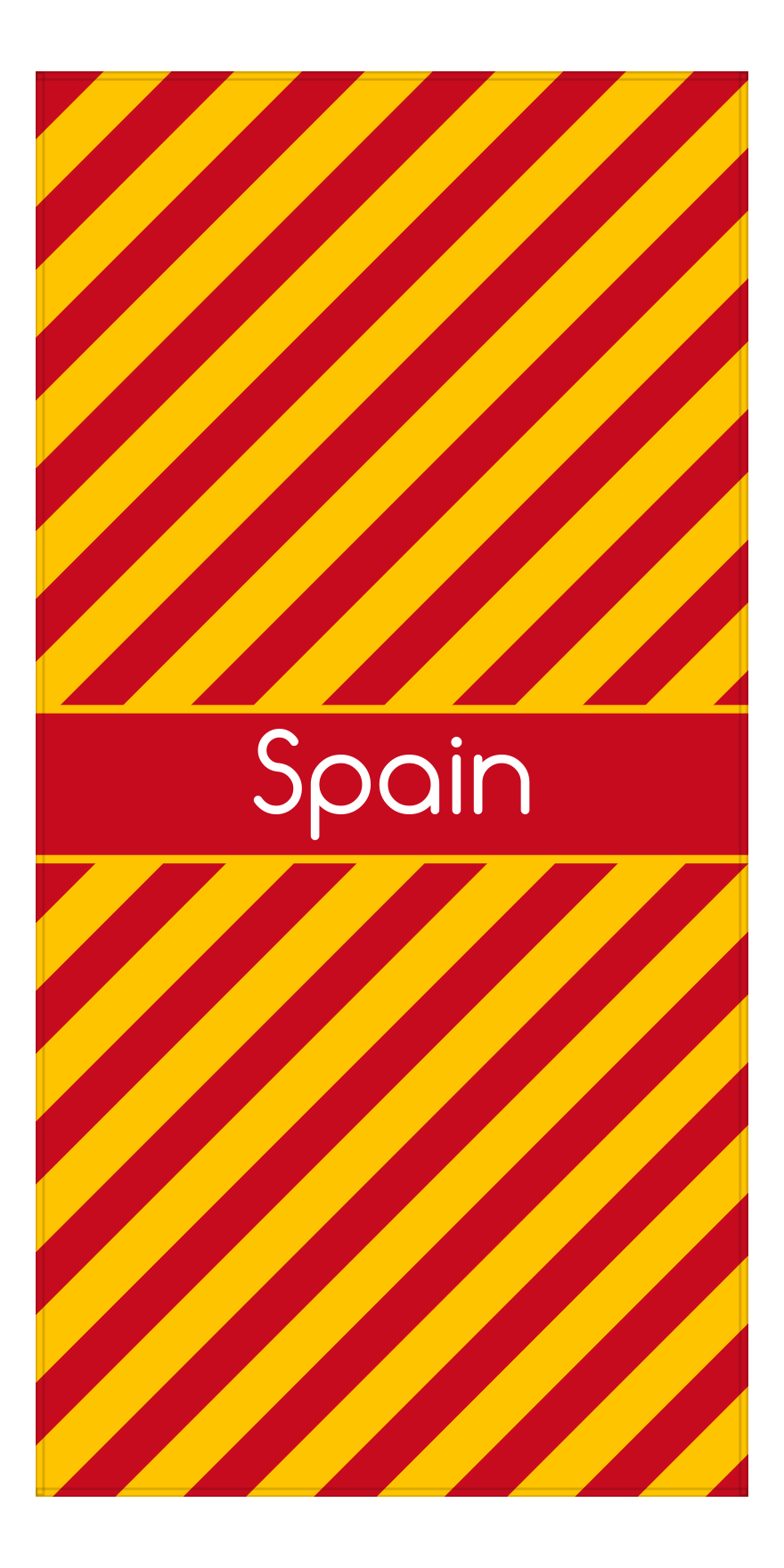 Personalized International Stripes Beach Towel - Spain - Middle Text - Front View