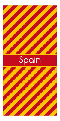 Thumbnail for Personalized International Stripes Beach Towel - Spain - Middle Text - Front View