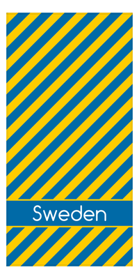 Thumbnail for Personalized International Stripes Beach Towel - Sweden - Low Text - Front View
