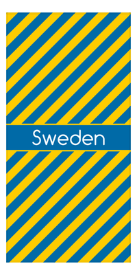 Thumbnail for Personalized International Stripes Beach Towel - Sweden - Middle Text - Front View