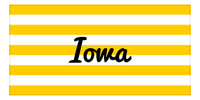 Thumbnail for Personalized Iowa Striped Beach Towel - Yellow and White - Front View