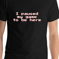 Thumbnail for I Paused My Game T-Shirt - Black - Shirt Close-Up View