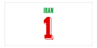Thumbnail for Personalized Iran Jersey Number Beach Towel - White - Front View