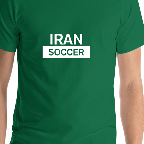 Iran Soccer T-Shirt - Green - Shirt Close-Up View