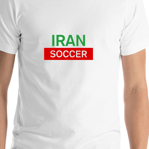 Iran Soccer T-Shirt - White - Shirt Close-Up View