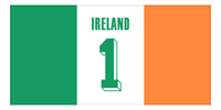 Thumbnail for Personalized Ireland Jersey Number Beach Towel - Front View
