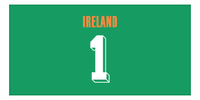 Thumbnail for Personalized Ireland Jersey Number Beach Towel - Green - Front View