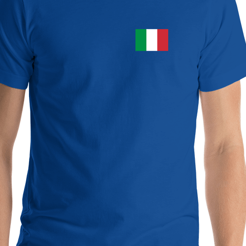 Italy Flag T-Shirt - Blue - Shirt Close-Up View