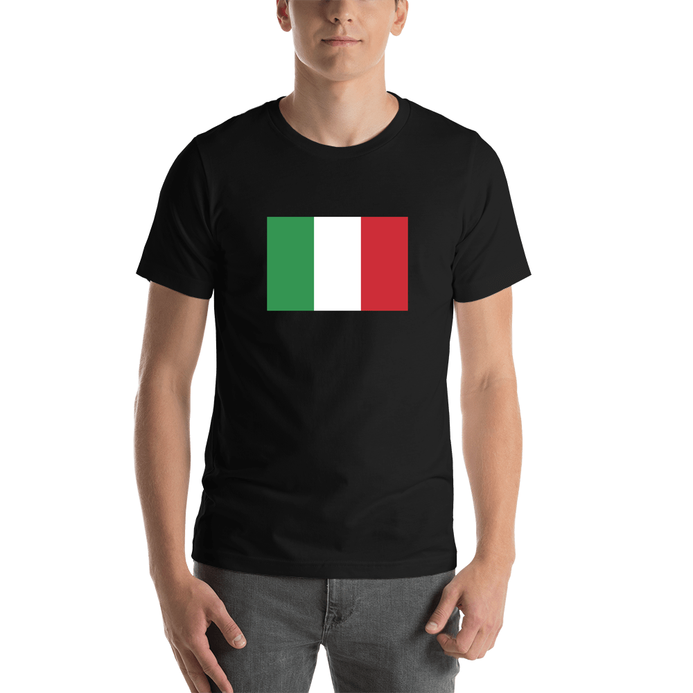 Italy Flag T-Shirt - Black - Shirt View