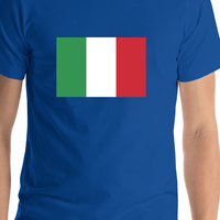 Thumbnail for Italy Flag T-Shirt - Blue - Shirt Close-Up View