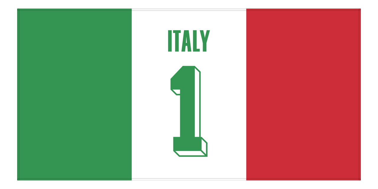 Personalized Italy Jersey Number Beach Towel - Front View