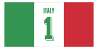 Thumbnail for Personalized Italy Jersey Number Beach Towel - Front View