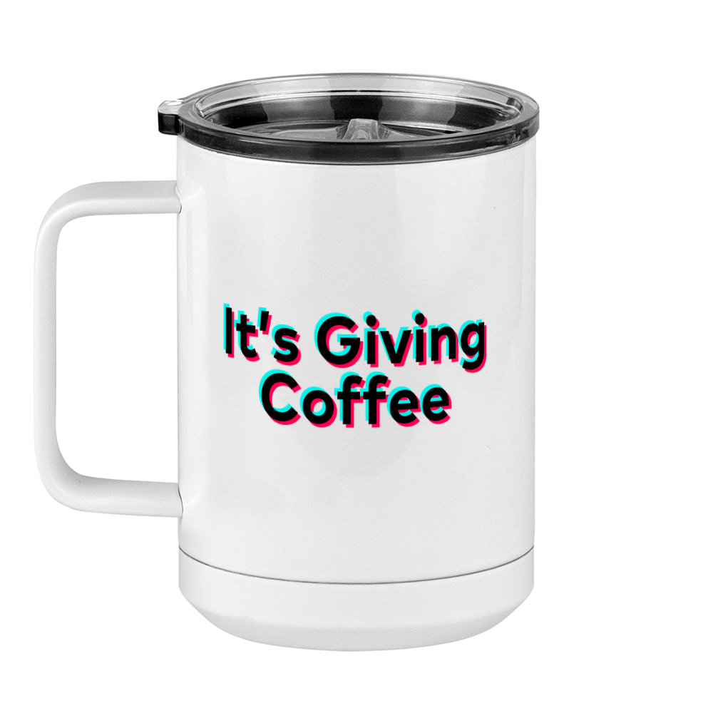 It's Giving Coffee Mug Tumbler with Handle (15 oz) - TikTok Trends - Left View