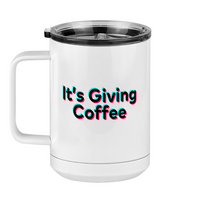 Thumbnail for It's Giving Coffee Mug Tumbler with Handle (15 oz) - TikTok Trends - Left View